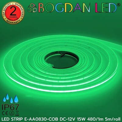 LED STRIP E-AA0830-COB-GREEN DC12V IP67 BOGDAN LED LED STRIP E-AA0830-COB-GREEN DC12V IP67 BOGDAN LED