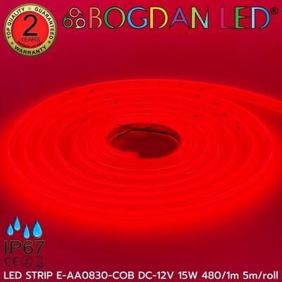 LED STRIP E-AA0830-COB-RED DC12V IP67 BOGDAN LED