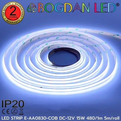LED STRIP E-AA0830-COB-10000K DC-12V IP20 BOGDAN LED