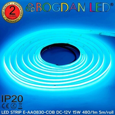 LED STRIP E-AA0830-COB-ICE BLUE DC-12V IP20 BOGDAN LED