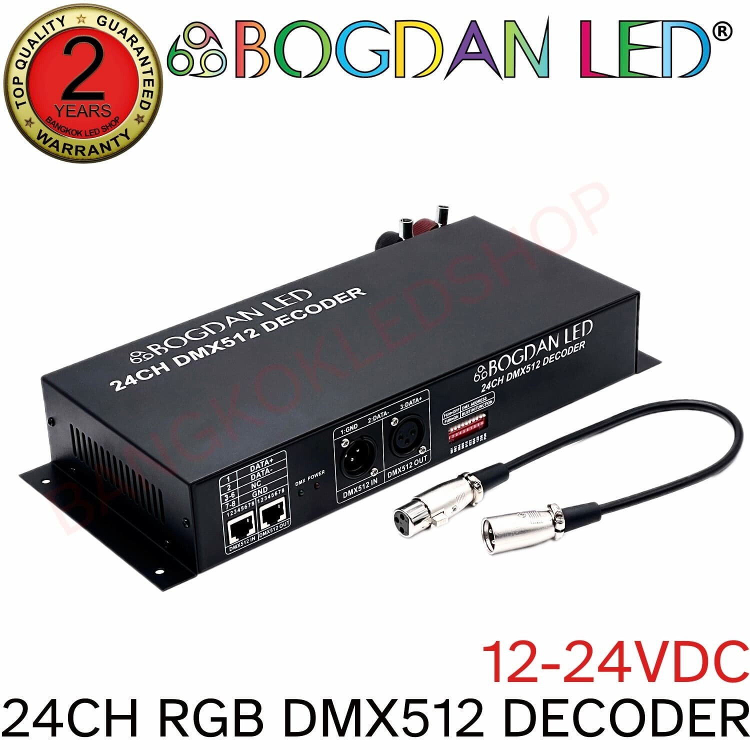 24CH RGB DMX512-Decoder input: 12-24VDC Output: 24CHx2A