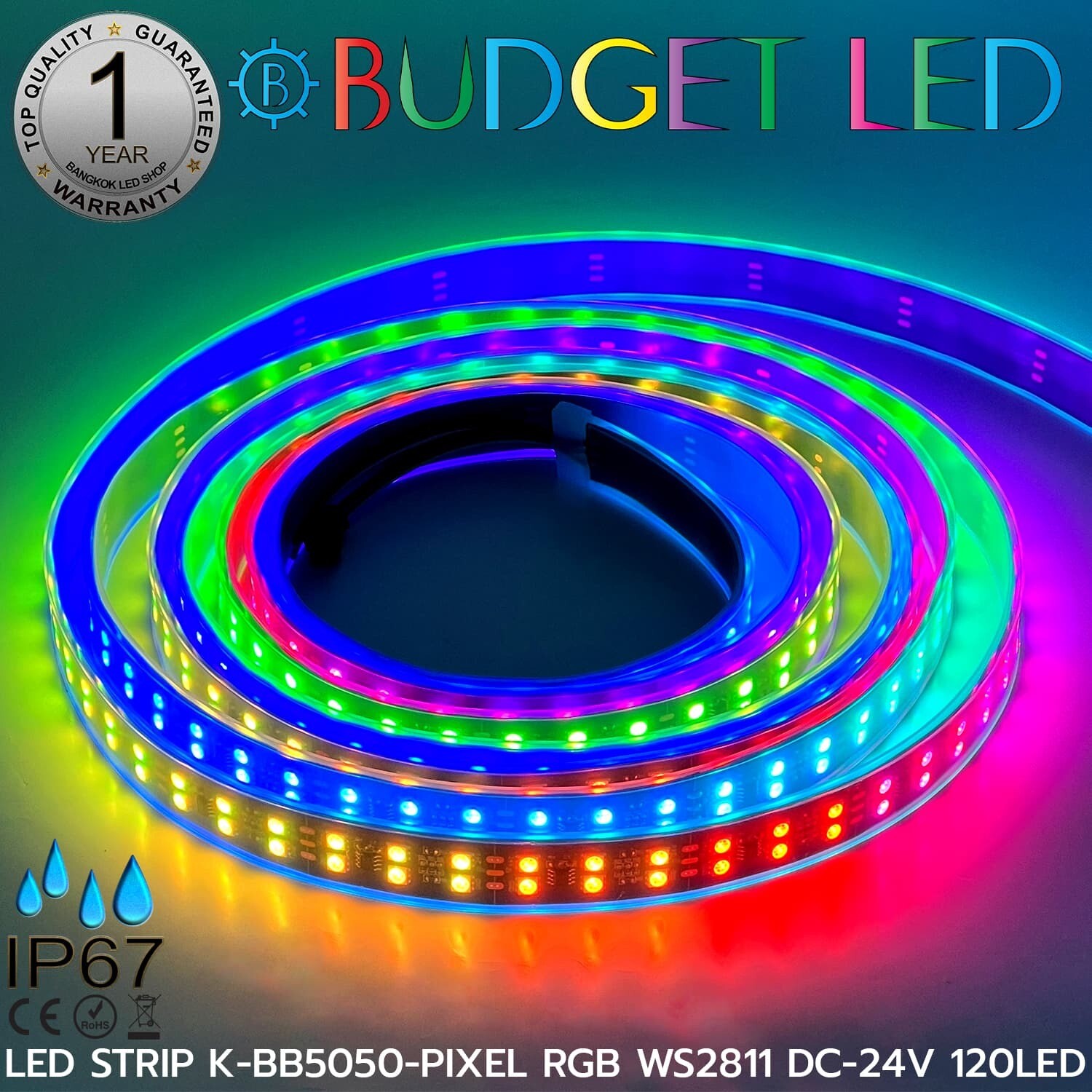 LED STRIP K-BB5050-PIXEL RGB WS2811 DC-24V 120LED IP67 BUDGET LED