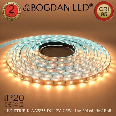 LED STRIP K-AA2835-60-2700K DC-12V IP20 BOGDAN LED