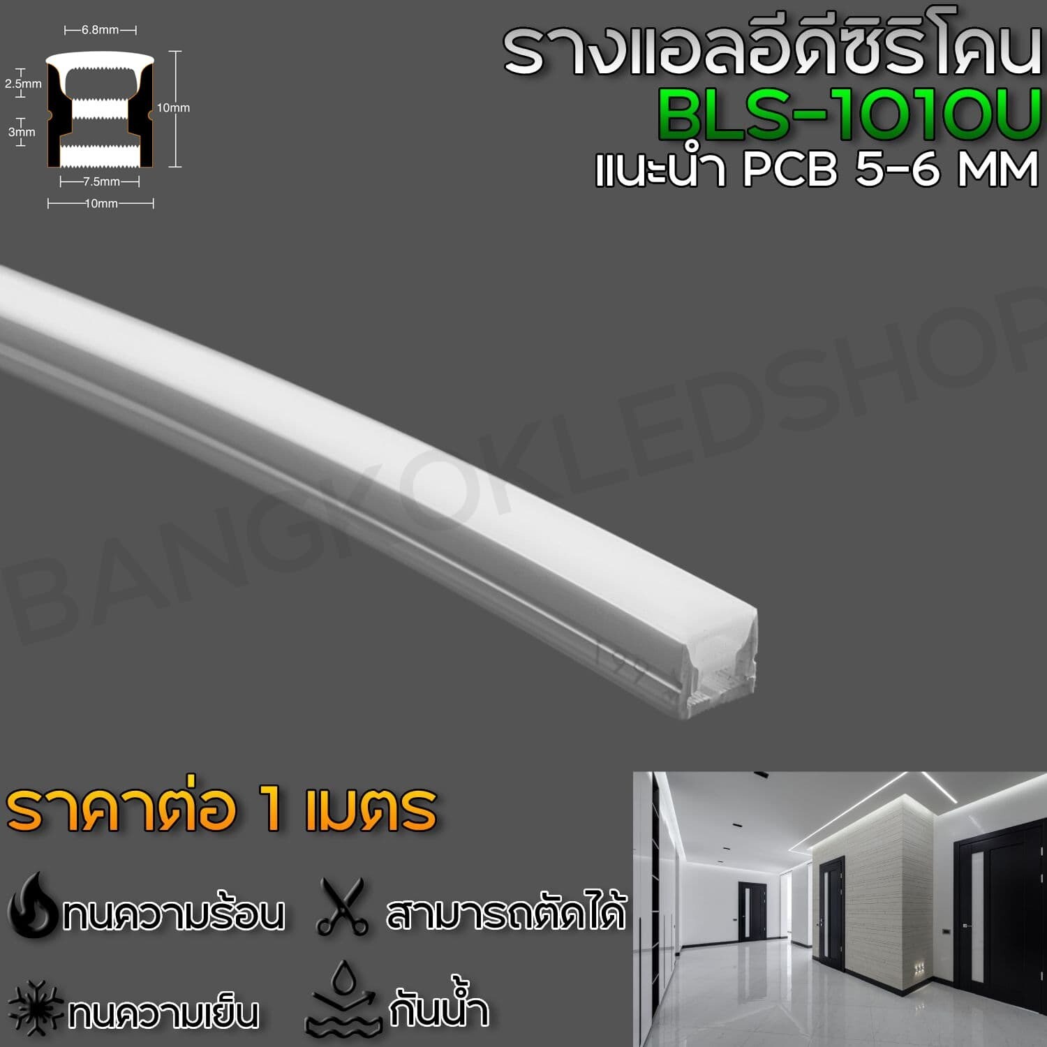 Silicone flex profile BLS-1010U 1M