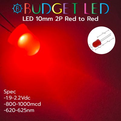 LED 10mm 2P Red to Red Color