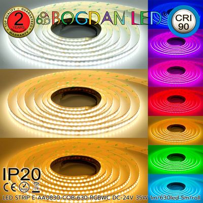 LED STRIP E-AA0830-COB-630-RGBWC DC-24V IP20 BOGDAN LED