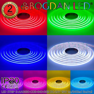 LED STRIP E-AA0830-COB-840-RGB DC-24V IP20 BOGDAN LED