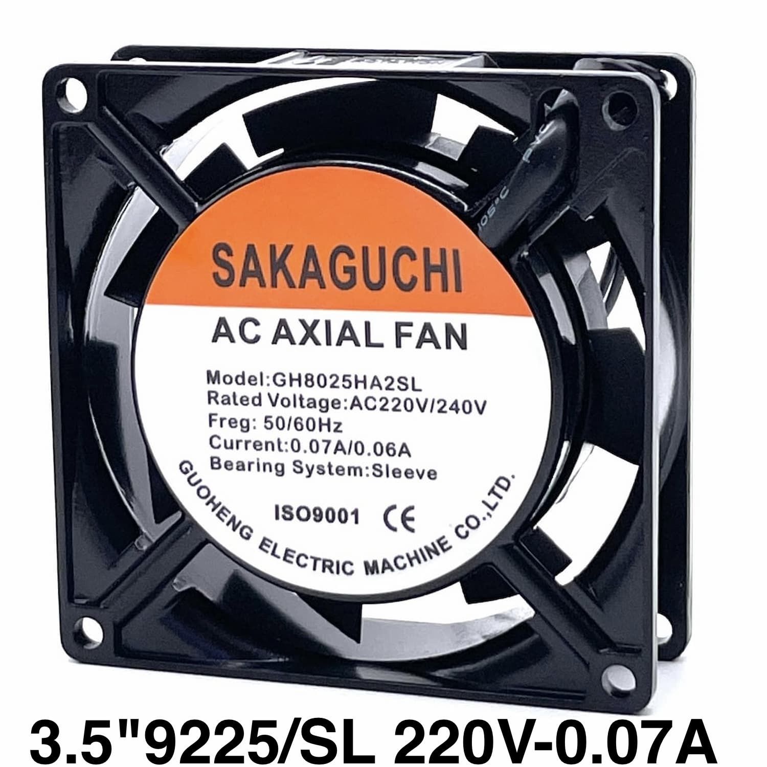 FAN 3.5 9225/SL 220V-0.07A AC AXIAL FAN SAKAGUCHI FAN 3.5 9225/SL 220V-0.07A AC AXIAL FAN SAKAGUCHI