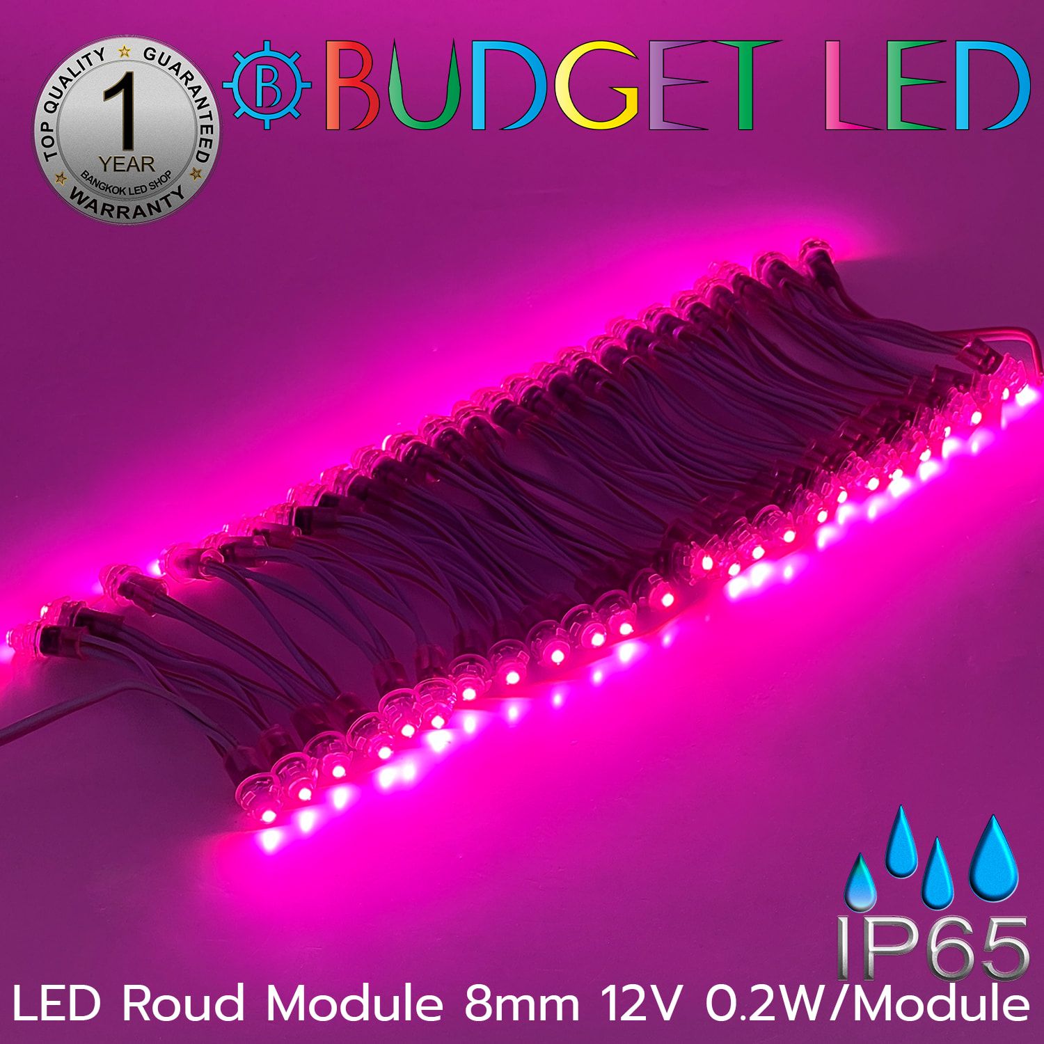 LED Round Module BL-F911-12V 0.2W 8mm Pink 50pcs.