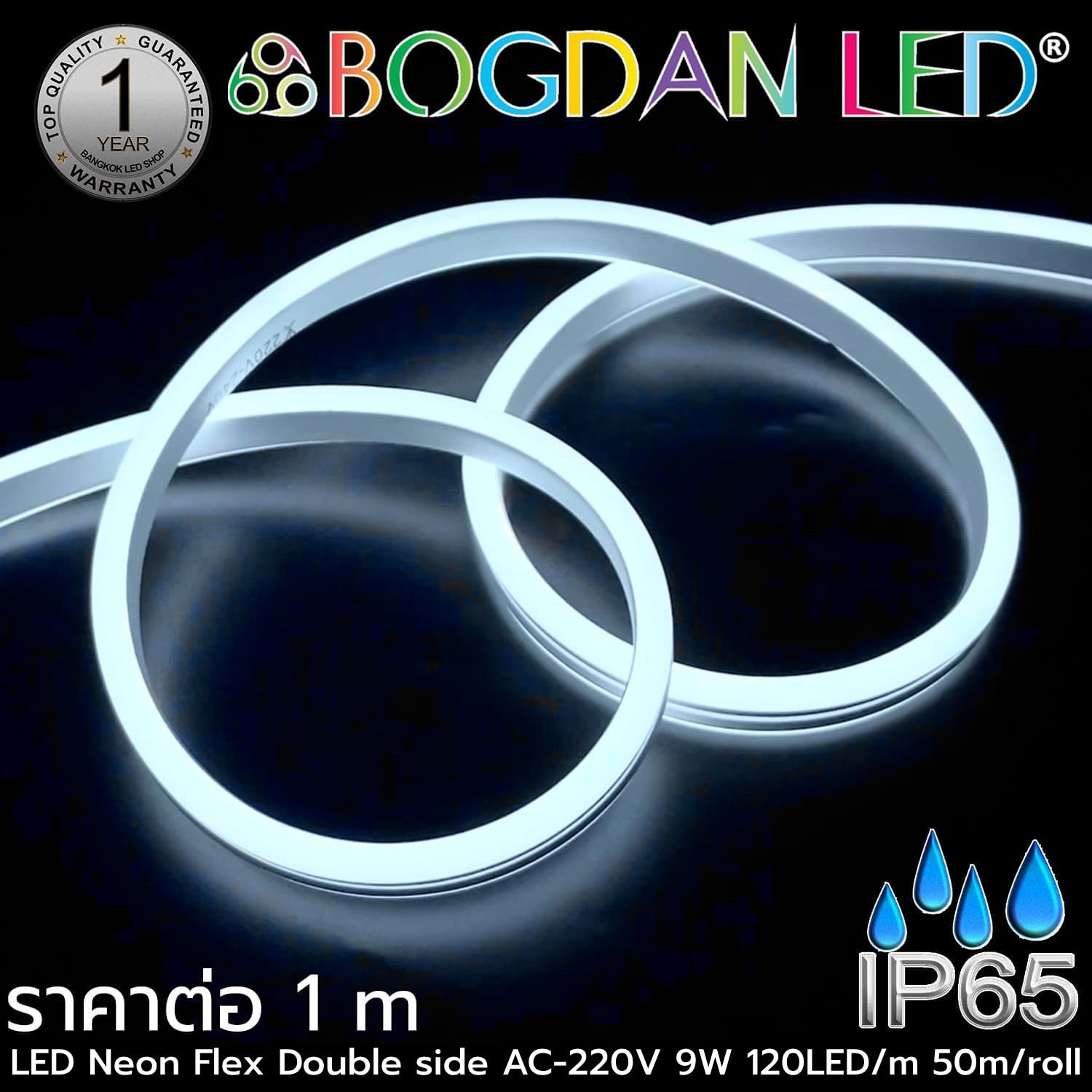 LED Neon flex Double side 1M 220V Cold White 25000K