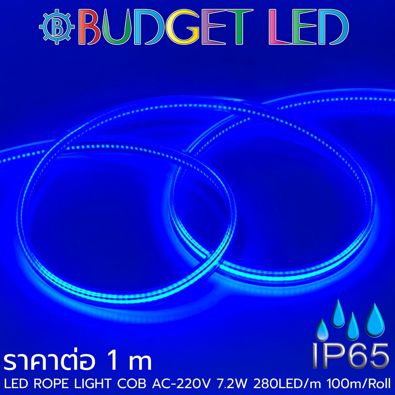 LED ROPE LIGHT COB-280-7.2W-220V Blue