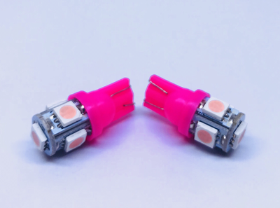 CAR LED T10 5050SMD 5 LED 1.5W PINK COLOR 12V DC