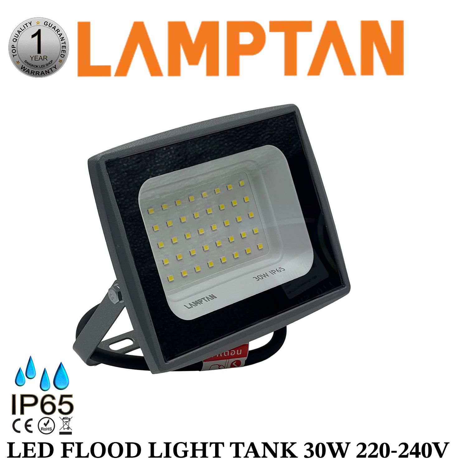 LED ฟลัดไลท์ นิว แทงค์ 30W สีขาว P.10 LAMPTAN LED ฟลัดไลท์ นิว แทงค์ 30W สีขาว P.10 LAMPTAN