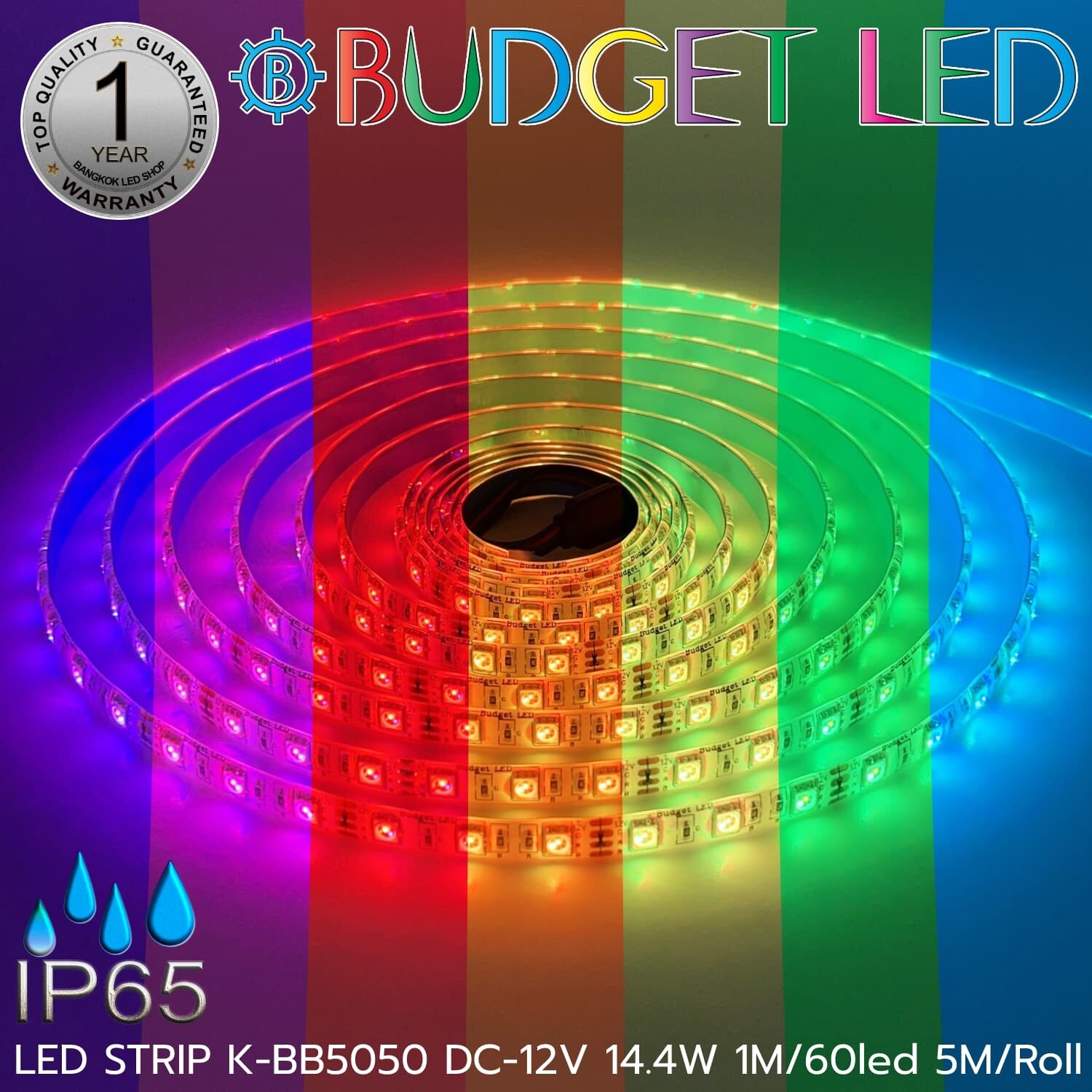 LED STRIP K-BB5050-RGB DC-12V IP65 BUDGET LED