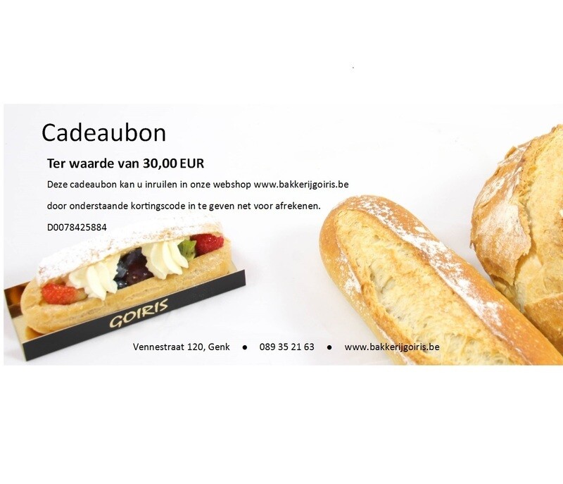 Cadeaubon 30 euro