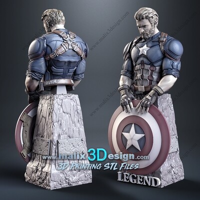 LEGEND / Captain A ( bust ) - STL Files