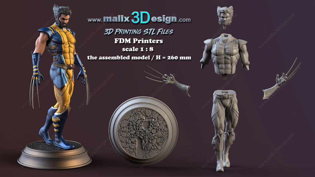 Figurine Weapon X (Wolverine) Impression 3D Résine - 18 Cm, Non Peinte - Sanix 3D