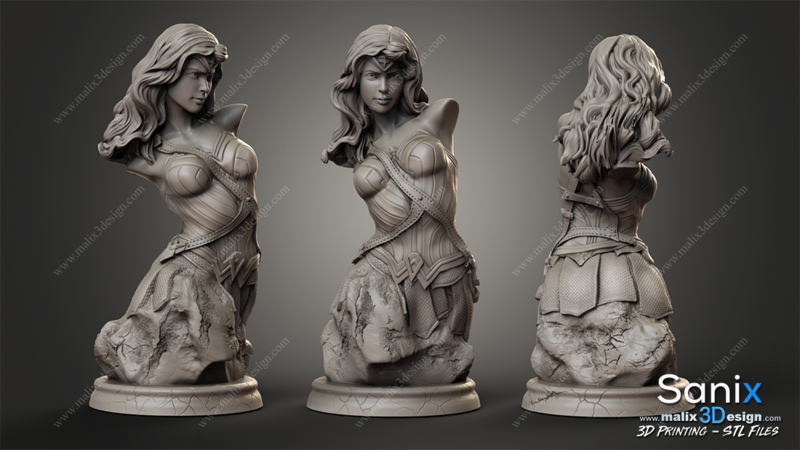 Wonder Woman ( bust ) - STL File for 3D Printing