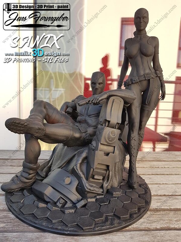 DEADPOOL & Lady DEADPOOL - 3D Printing STL files