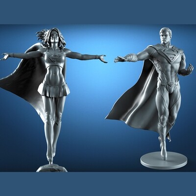 SUPERGIRL & SUPERMAN for 3D Printing