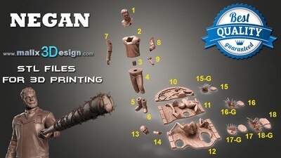 The Walking Dead - NEGAN 3D Printable Model
