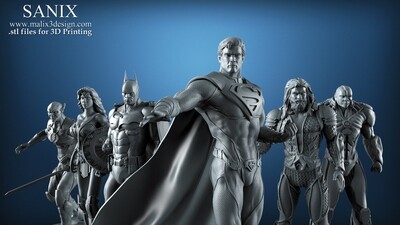 JL / Superheroes League (6 Heroes) - STL Files