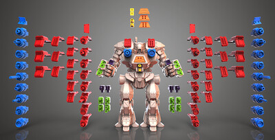 Mech Kodiak ( Guns ) - for 3D Printing