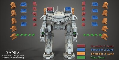 Mech King Crab ( Guns ) - STL Files