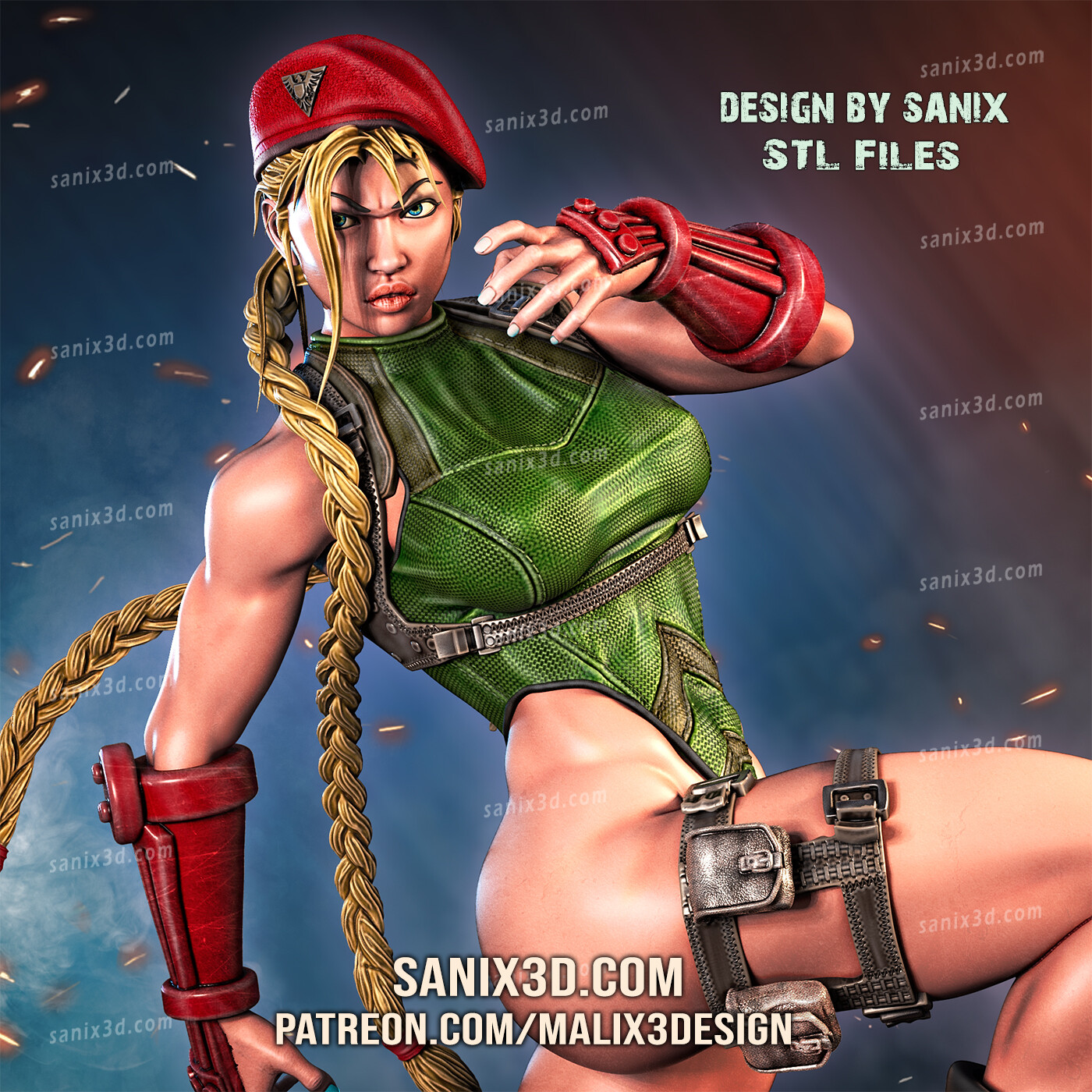 Cammy Lutador de rua 3D model 3D printable