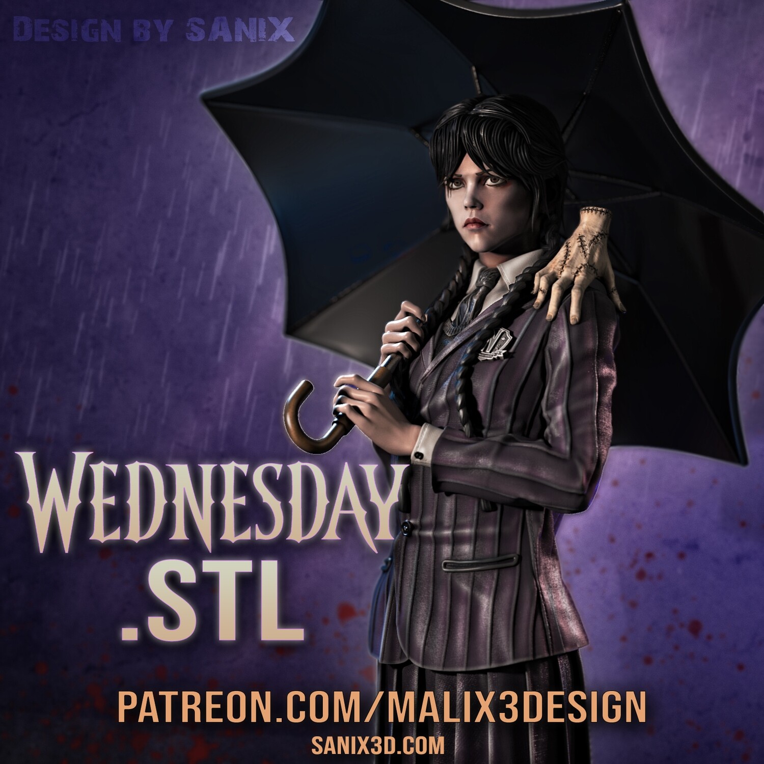 STL file Wednesday Logo - Netflix Serie 🚩・3D print model to