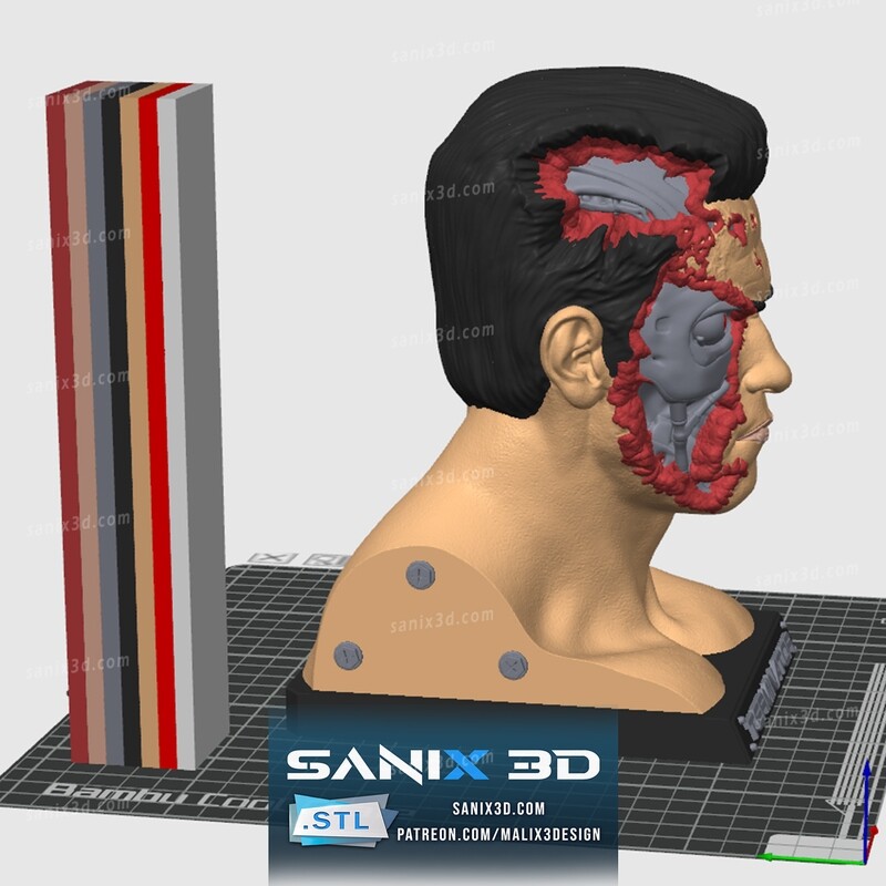 TERMINATOR ( Bust ) - Color 3D Printing / 3MF File