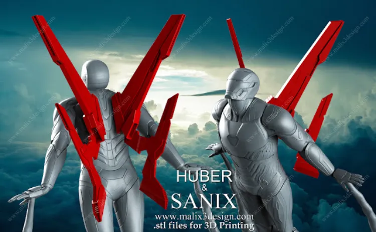 Wings for the IRON SUIT - MARK 50 suit - For 3D printing
