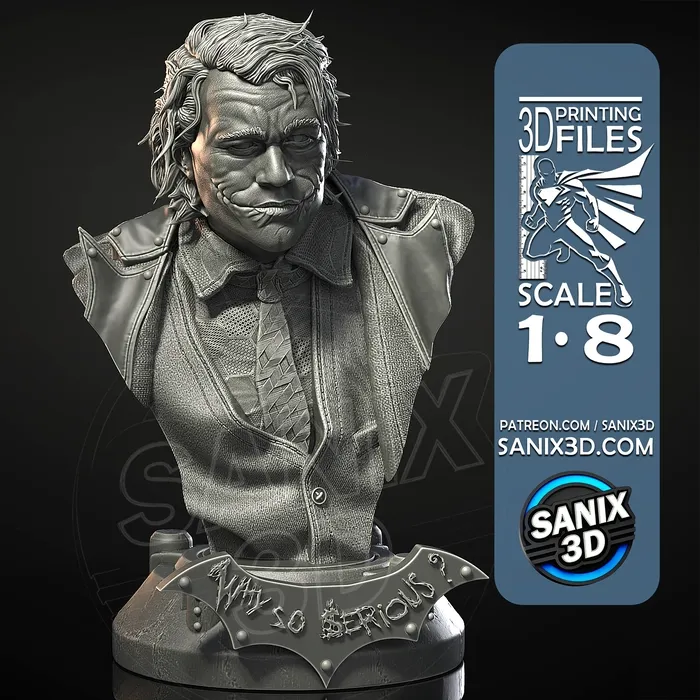 Heath Ledger ( Mr. &quot;J&quot; ) BUST - STL Files