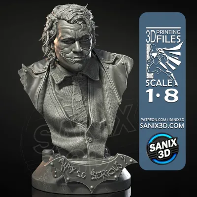 Heath Ledger ( Mr. &quot;J&quot; ) BUST - STL Files