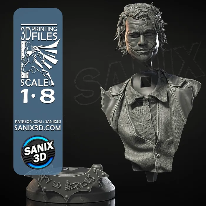 Heath Ledger ( Mr. "J" ) BUST - STL Files