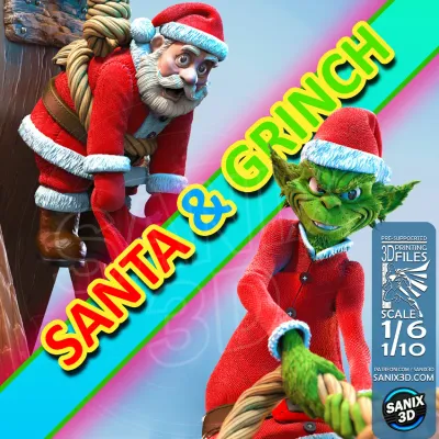 SANTA &amp; GRINCH - 3D Printing Files
