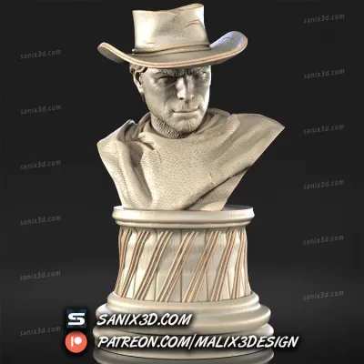 Clint Eastwood ( bust ) - STL Files