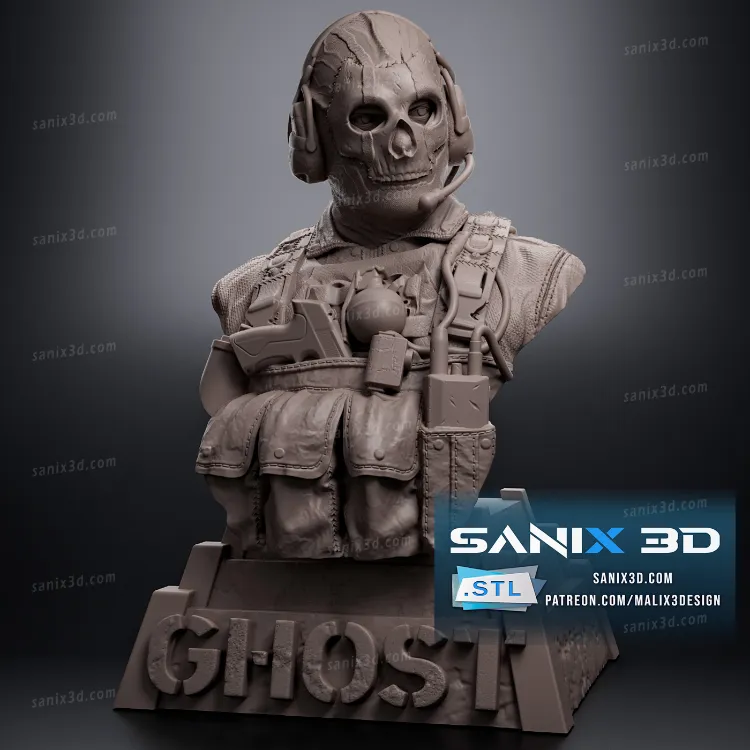 GHOST ( COD ) bust - STL Files