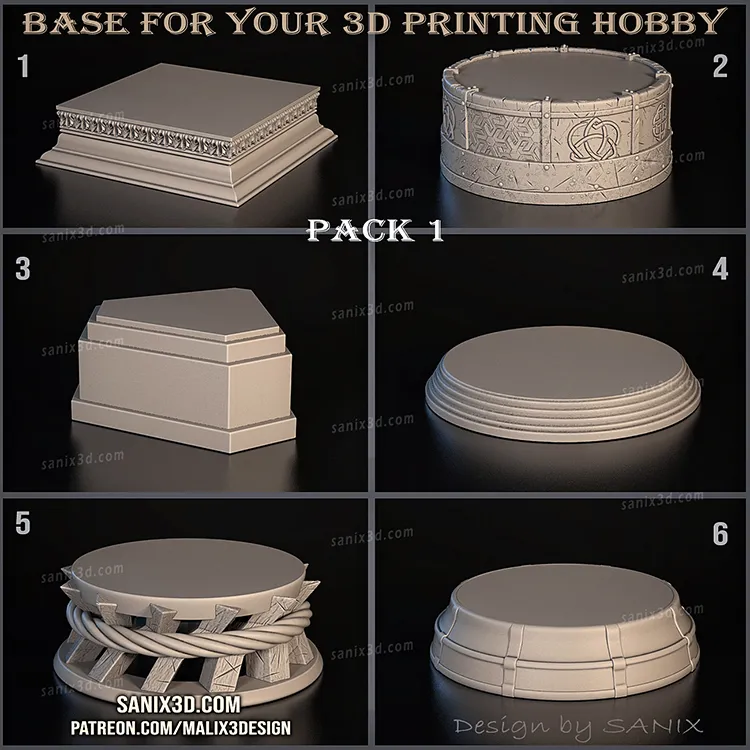 Bases  ( Pack 1 ) - STL Files