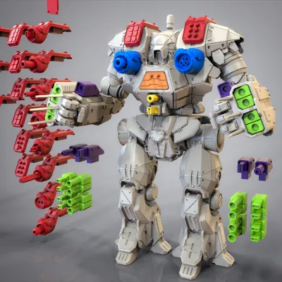 Mech Kodiak ( Guns ) - for 3D Printing