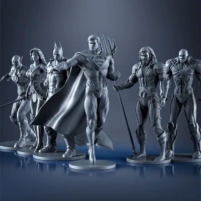 JL / Superheroes League (6 Heroes) - STL Files
