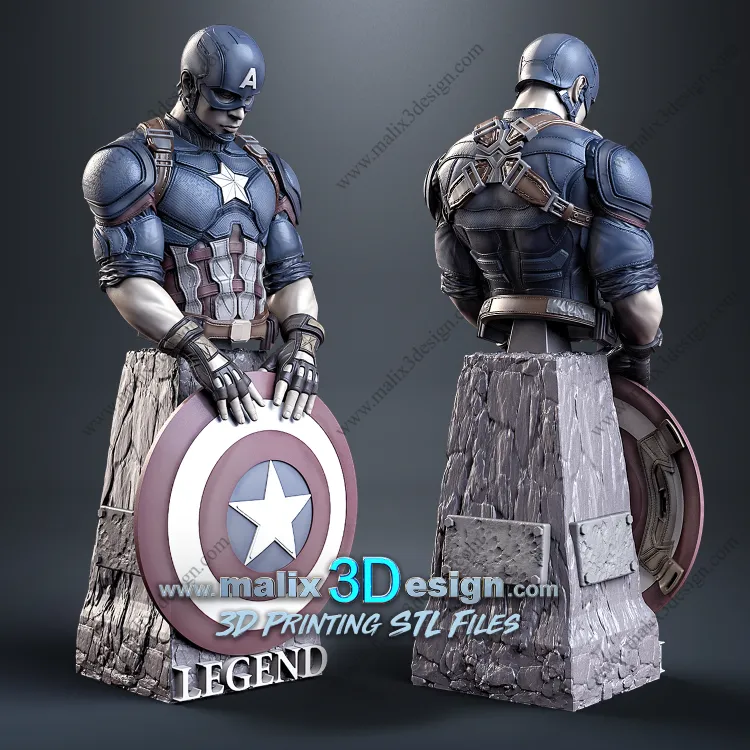 LEGEND / Captain A ( bust ) - STL Files