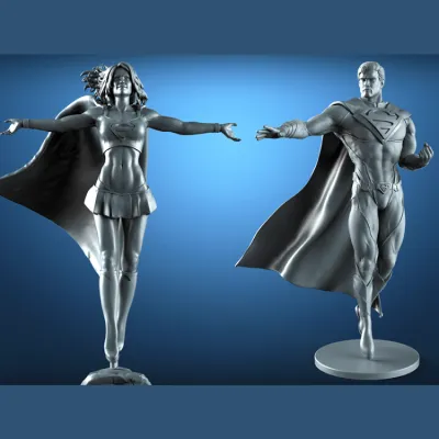 SUPERGIRL &amp; SUPERMAN for 3D Printing