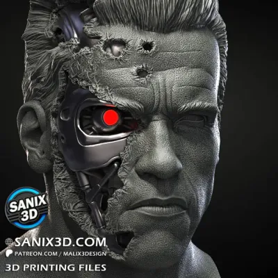TERMINATOR ( Bust ) - STL Files for 3D Printing TERMINATOR ( Bust ) - STL Files for 3D Printing