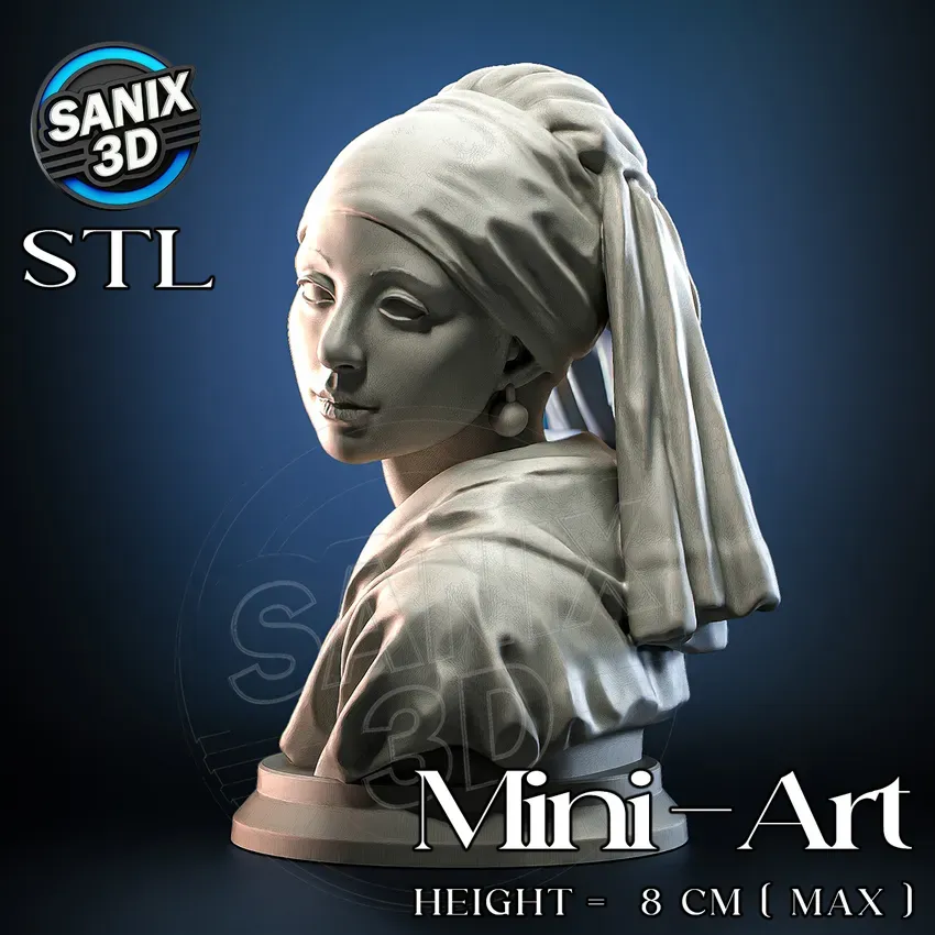 Mini-Art / Girl with a Pearl Earring - Johannes Vermeer ( STL File )