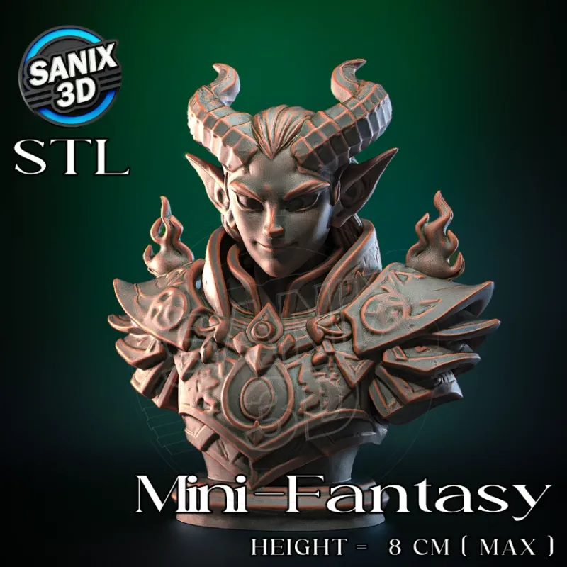 Mini-Fantasy / Fire Sorceress ( STL File )
