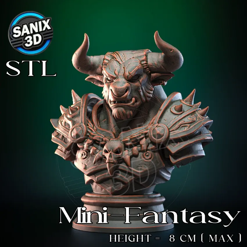 Mini-Fantasy / Tauren Warrior ( STL File )