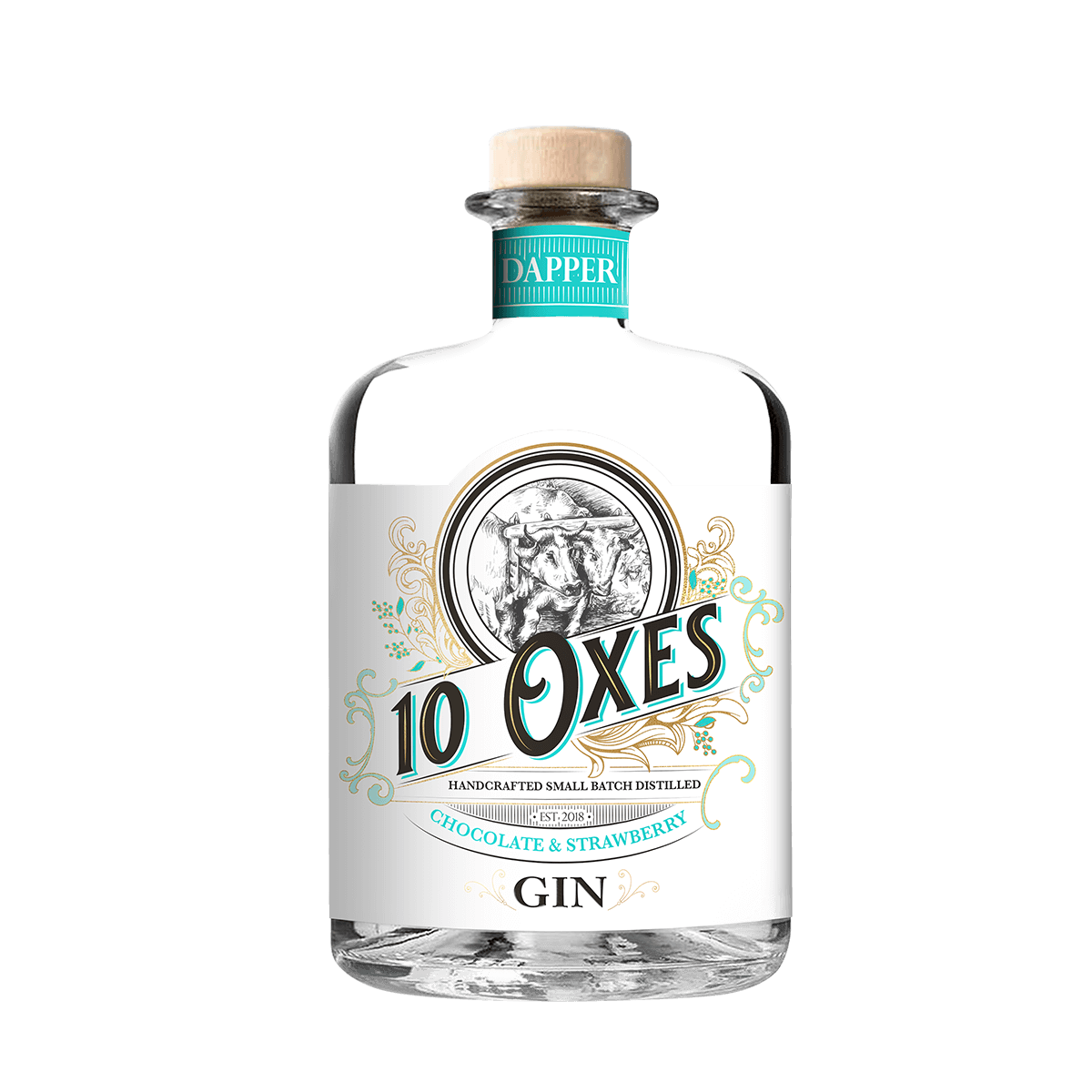 10 Oxes Gin Dapper Chocolate &amp; Strawberry 750ml