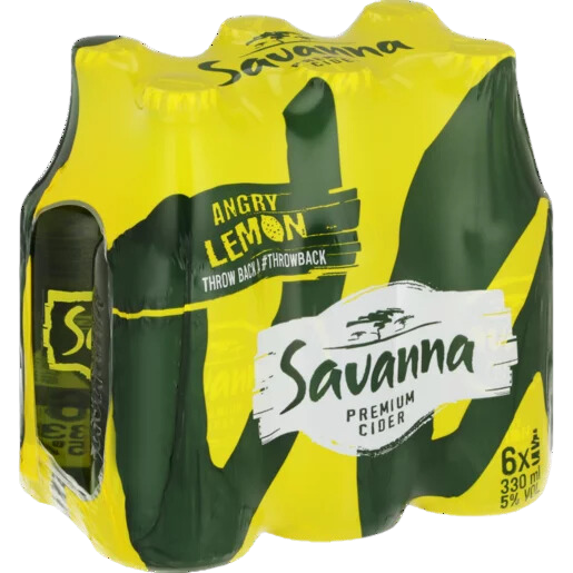 Savanna Angry Lemon 330ml - 6 pack