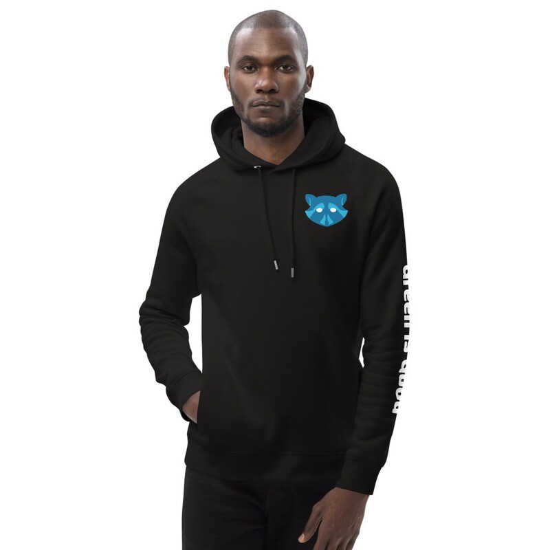 Trash Panda &quot;Green is Good&quot; Raglan Hoodie | Eco Unisex Hoodie